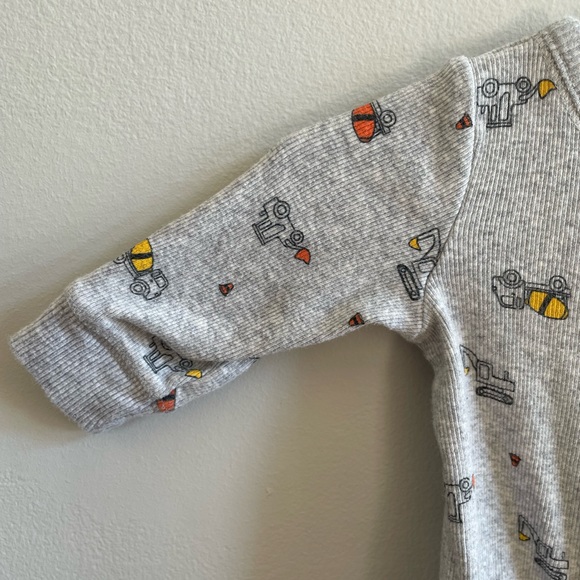 CARTERS Sleeper Footie Footed Pajama One Piece PJ Construction Infant Baby - Picture 3 of 5